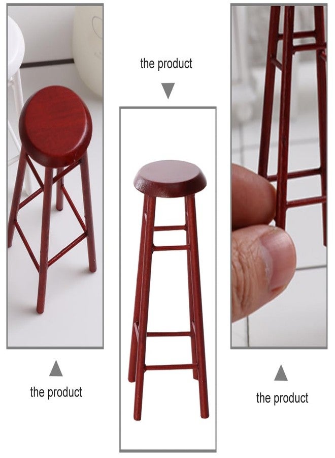 SAFIGLE 2 Pcs Mini Doll Furniture Bar Stools Set Brown Plastic Dollhouse Stool Accessories for Miniature House Decor 2.95 X 2.36 X 1.18 Inches - Image 5